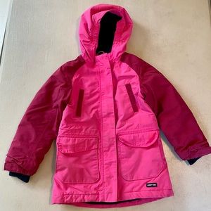 Kids Lands End Pink Squall Waterproof Insulated Winter Parka Size M 5/6